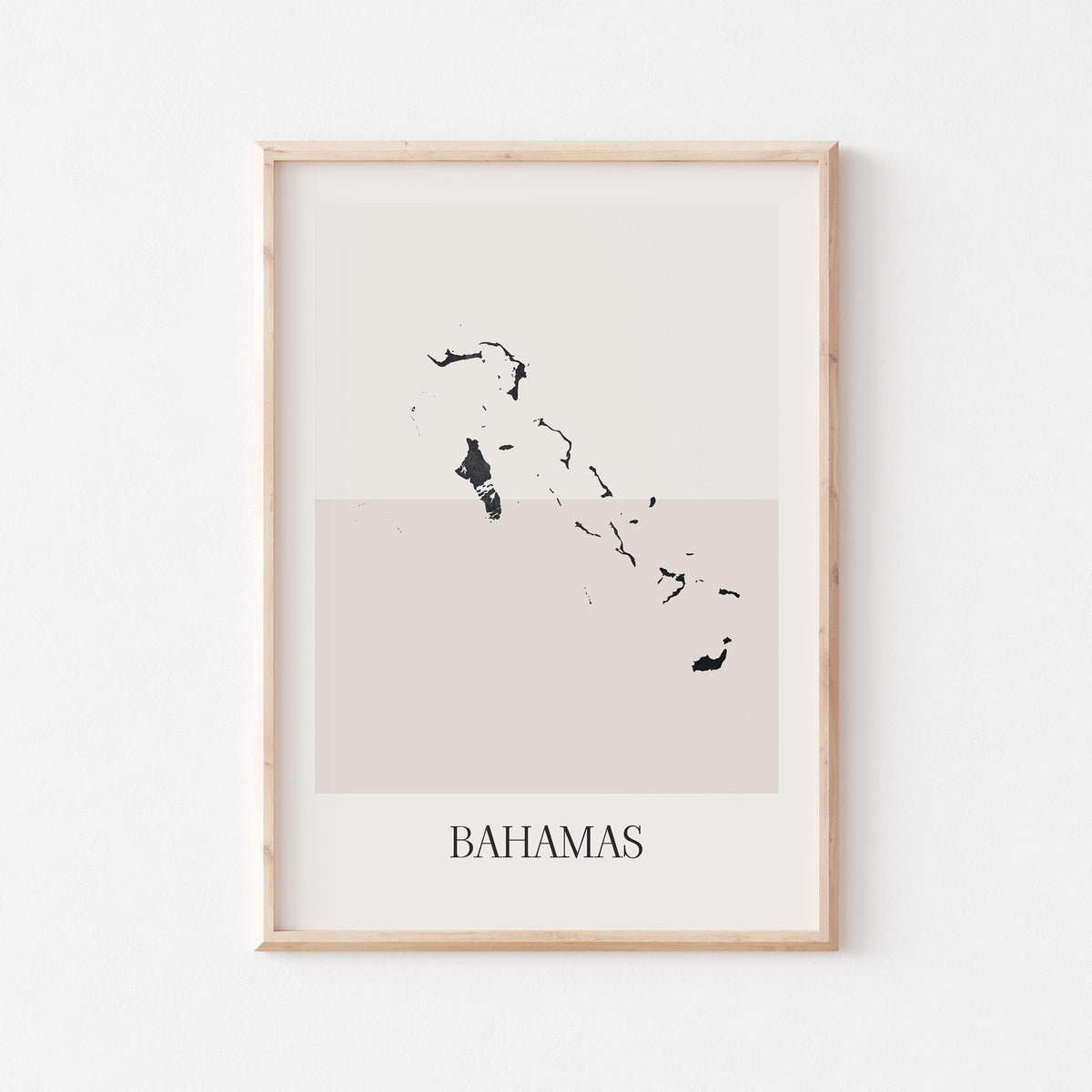 bahamas map poster - minimalist boho wall art - digital download - image 1
