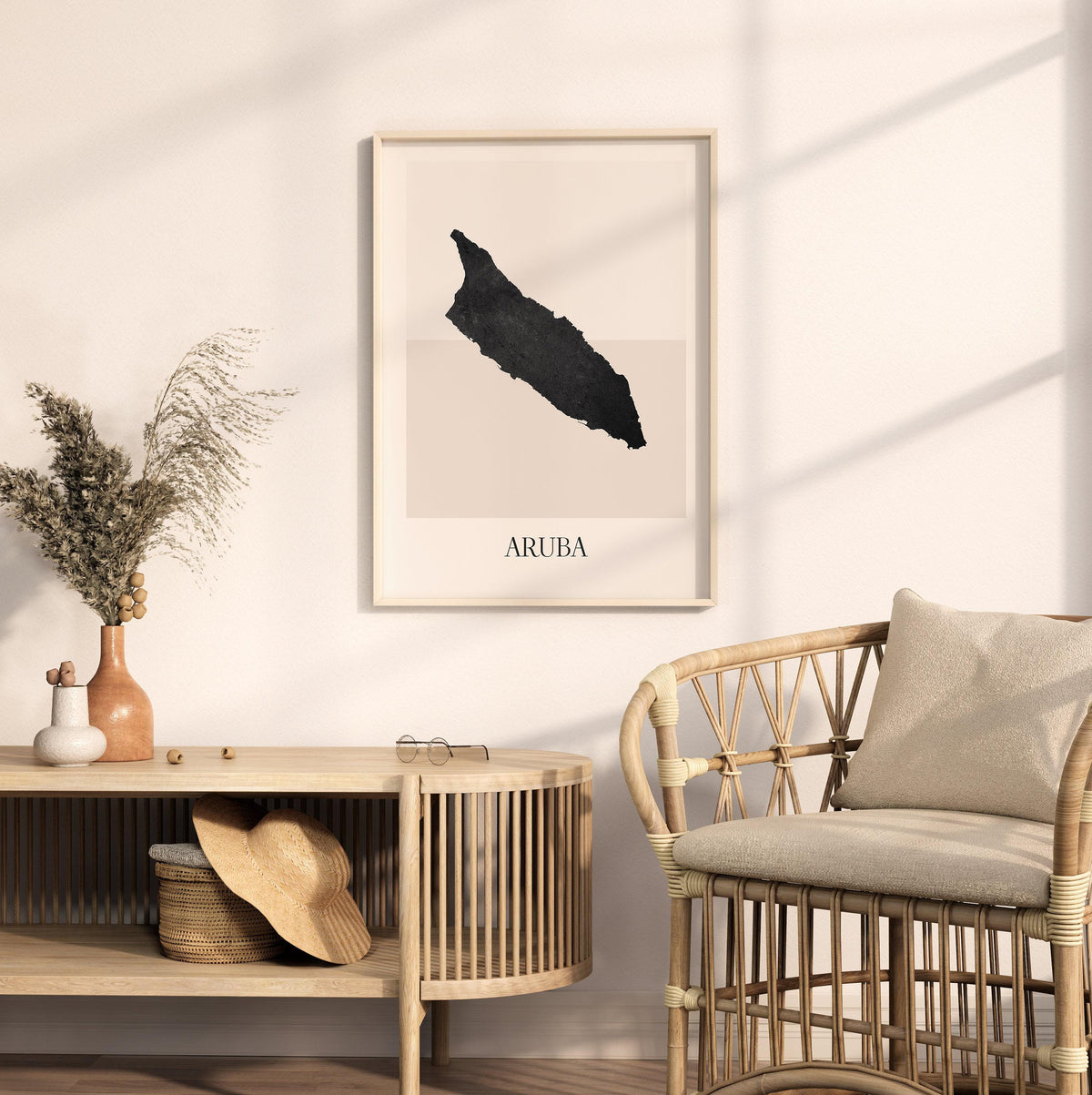 aruba map poster - minimalist boho wall art - digital download - image 3