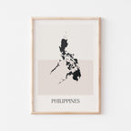 philippines map poster - minimalist boho wall art - digital download - image 1