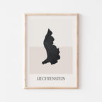 liechtenstein map poster - minimalist boho wall art - digital download - image 1