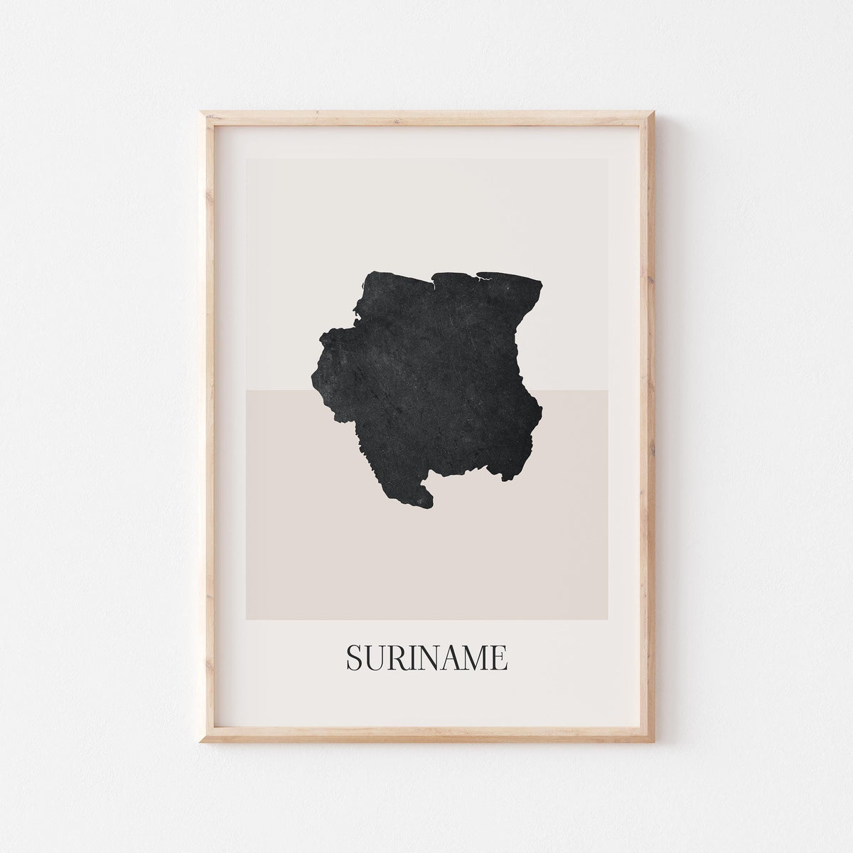 suriname map poster - minimalist boho wall art - digital download - image 1