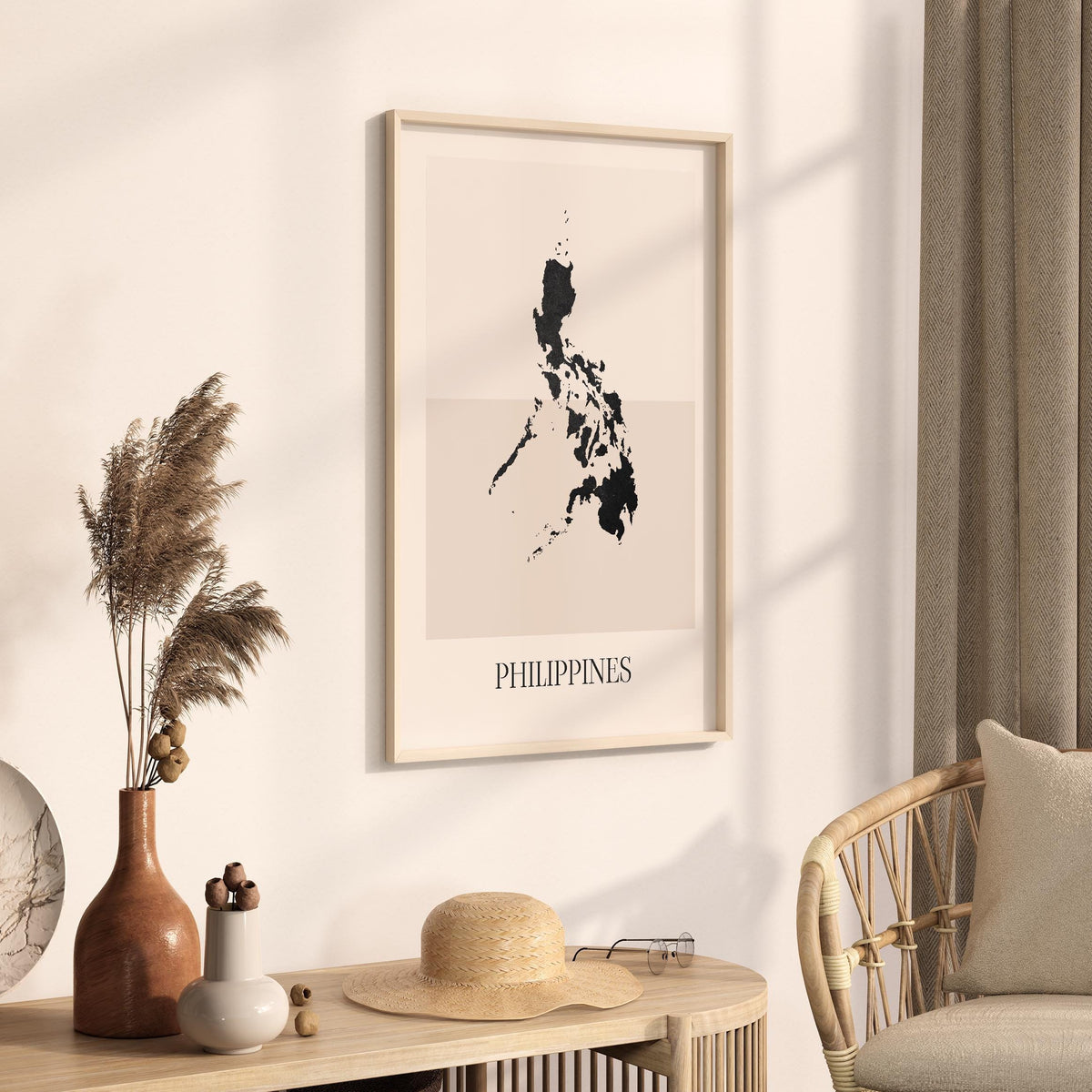 philippines map poster - minimalist boho wall art - digital download - image 2