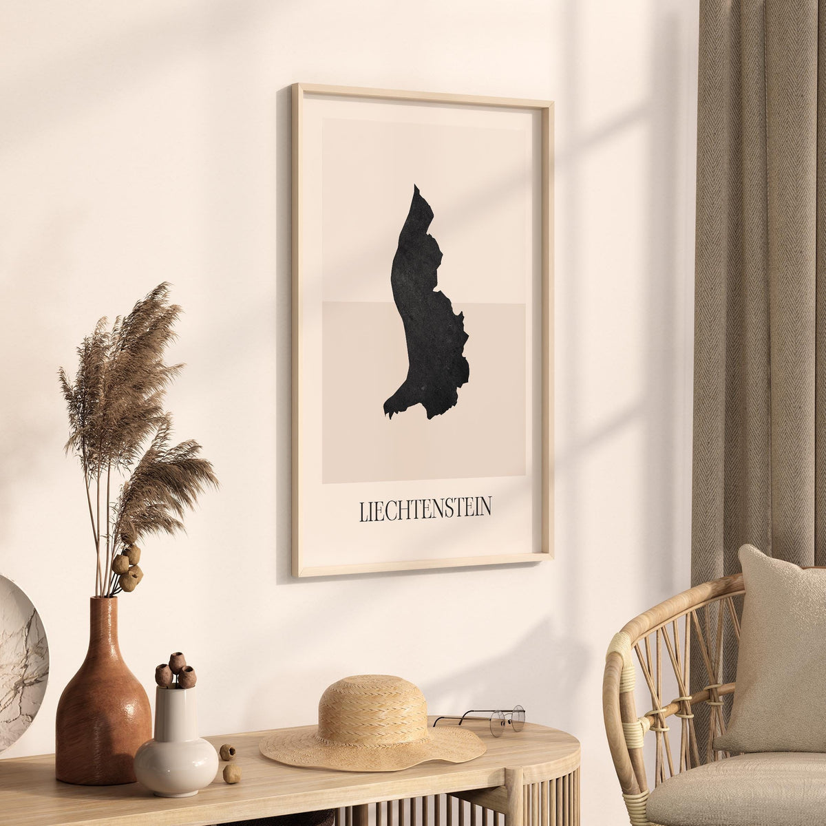 liechtenstein map poster - minimalist boho wall art - digital download - image 2
