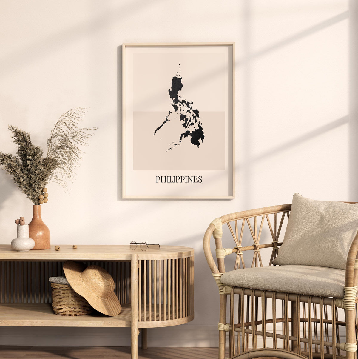 philippines map poster - minimalist boho wall art - digital download - image 3