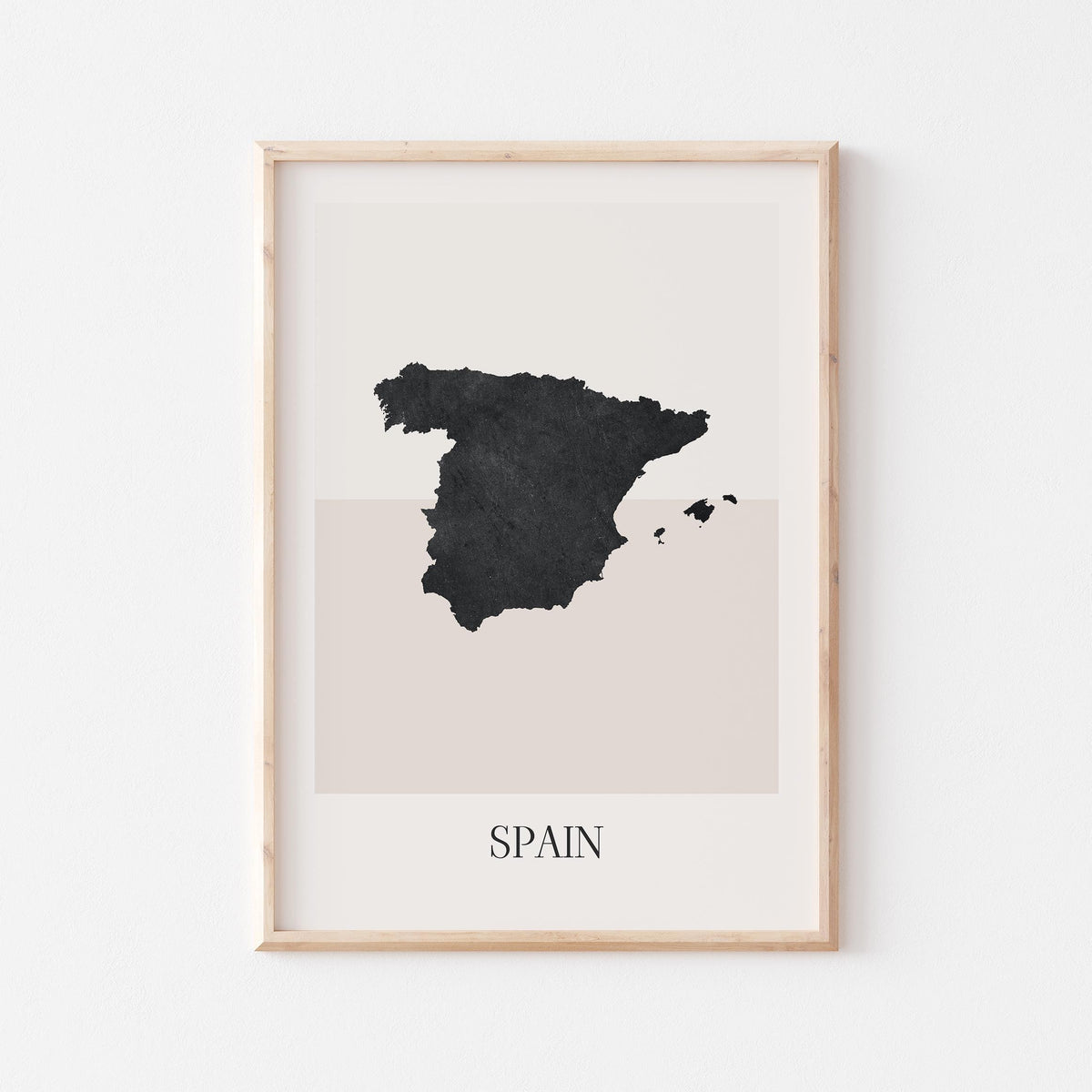 spain map poster - minimalist boho wall art - digital download - image 1