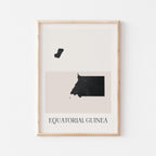 equatorial guinea map poster - minimalist boho wall art - digital download - image 1