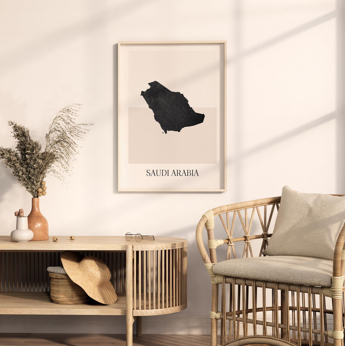 saudi arabia map poster - minimalist boho wall art - digital download - image 3