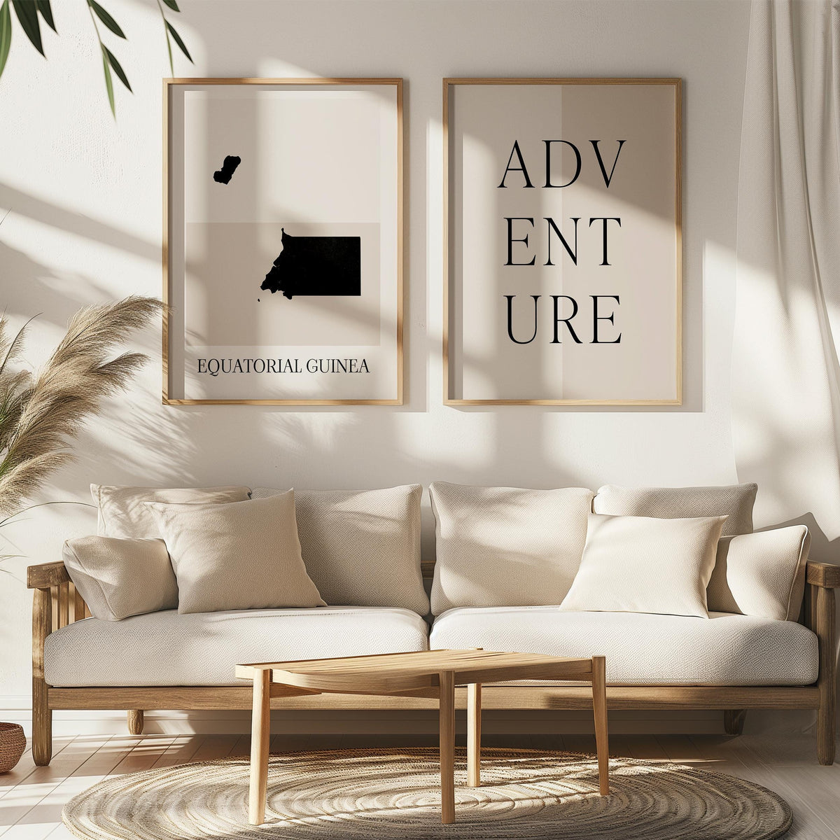 equatorial guinea map poster - minimalist boho wall art - digital download - image 5