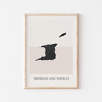 trinidad and tobago map poster - minimalist boho wall art - digital download - image 1