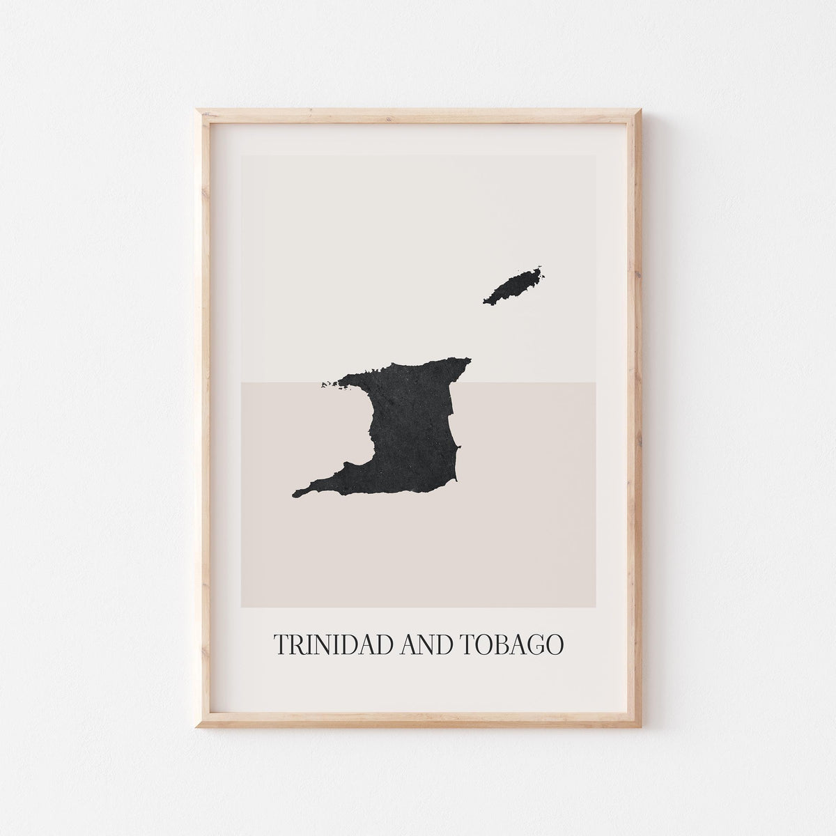 trinidad and tobago map poster - minimalist boho wall art - digital download - image 1