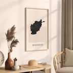 afghanistan map poster - minimalist boho wall art - digital download - image 2