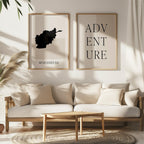 afghanistan map poster - minimalist boho wall art - digital download - image 5