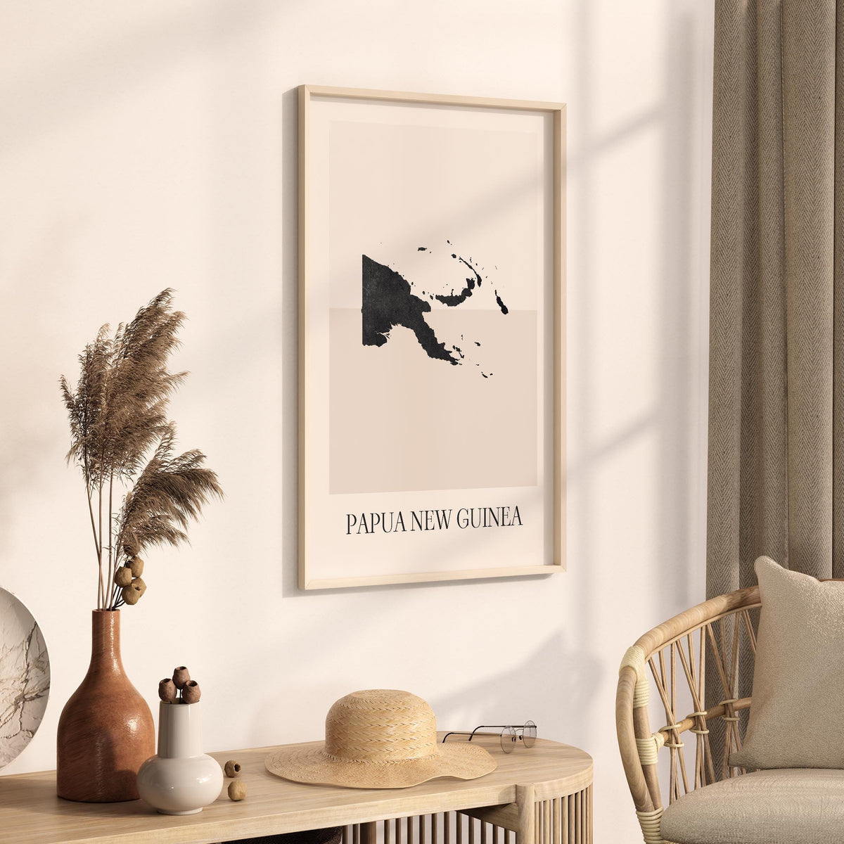 papua new guinea map poster - minimalist boho wall art - digital download - image 2