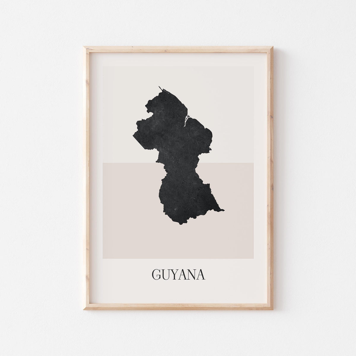 guyana map poster - minimalist boho wall art - digital download - image 1