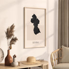 guyana map poster - minimalist boho wall art - digital download - image 2