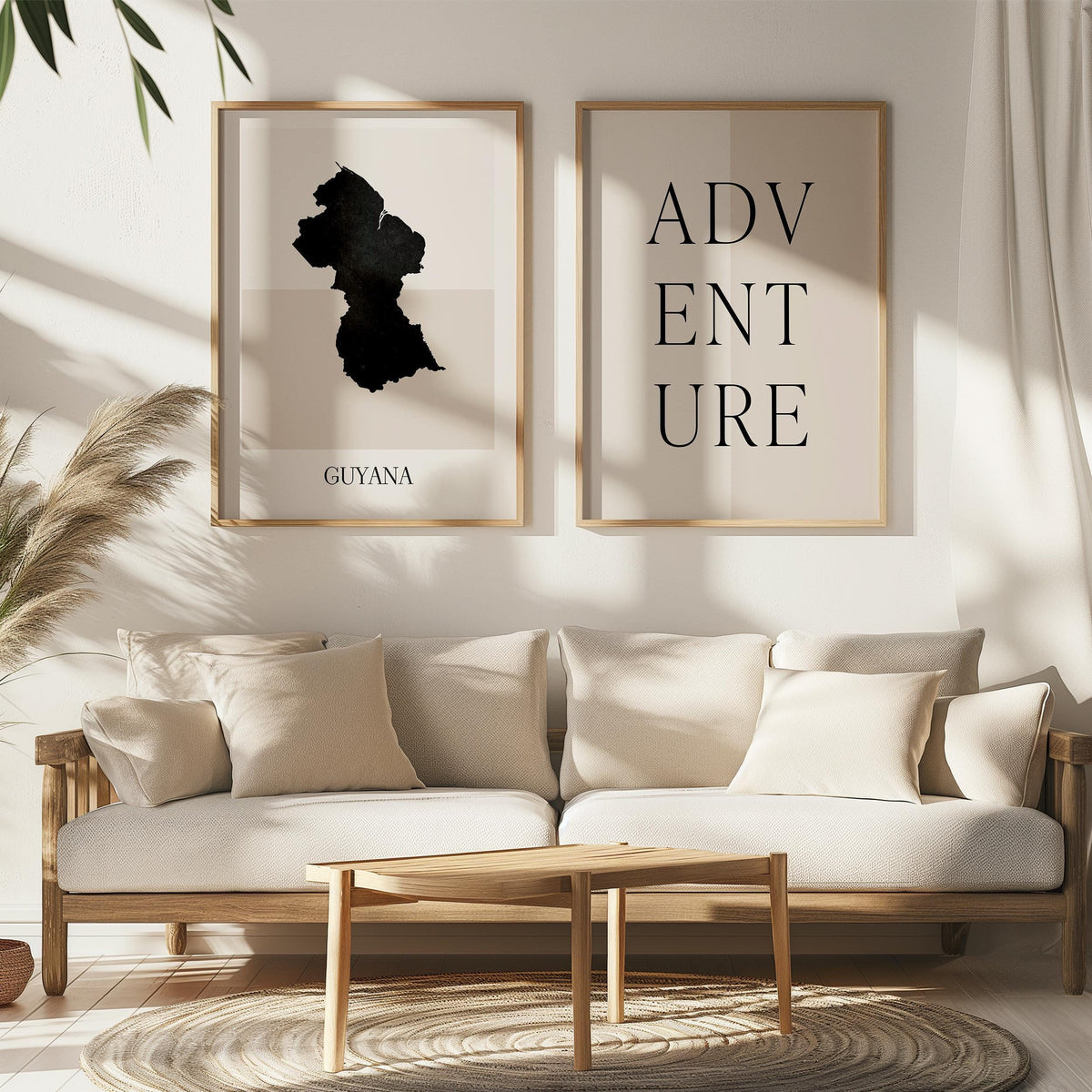 guyana map poster - minimalist boho wall art - digital download - image 5