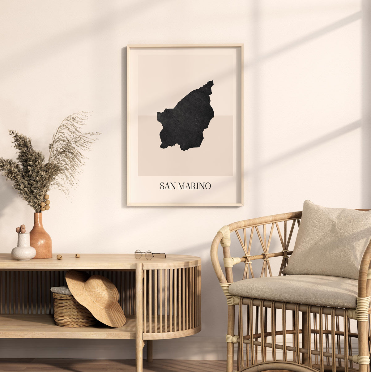san marino map poster - minimalist boho wall art - digital download - image 3