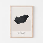 hungary map poster - minimalist boho wall art - digital download - image 1
