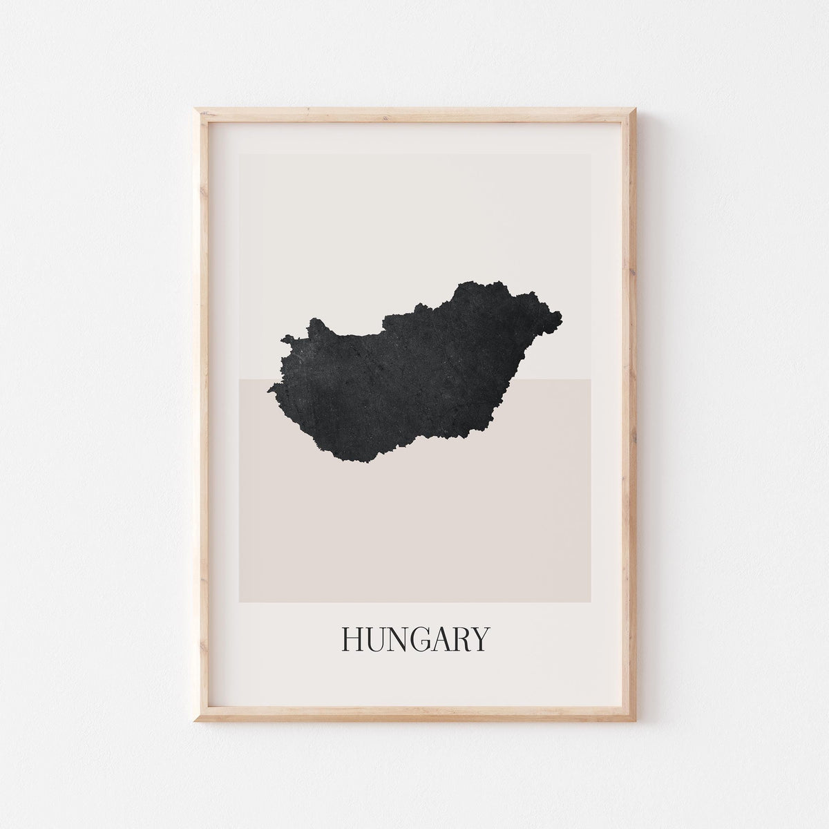 hungary map poster - minimalist boho wall art - digital download - image 1