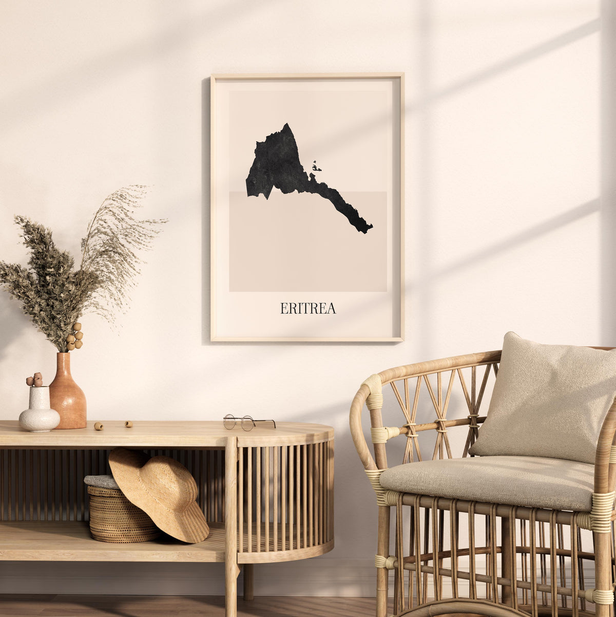 eritrea map poster - minimalist boho wall art - digital download - image 3
