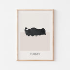 turkey map poster - minimalist boho wall art - digital download - image 1
