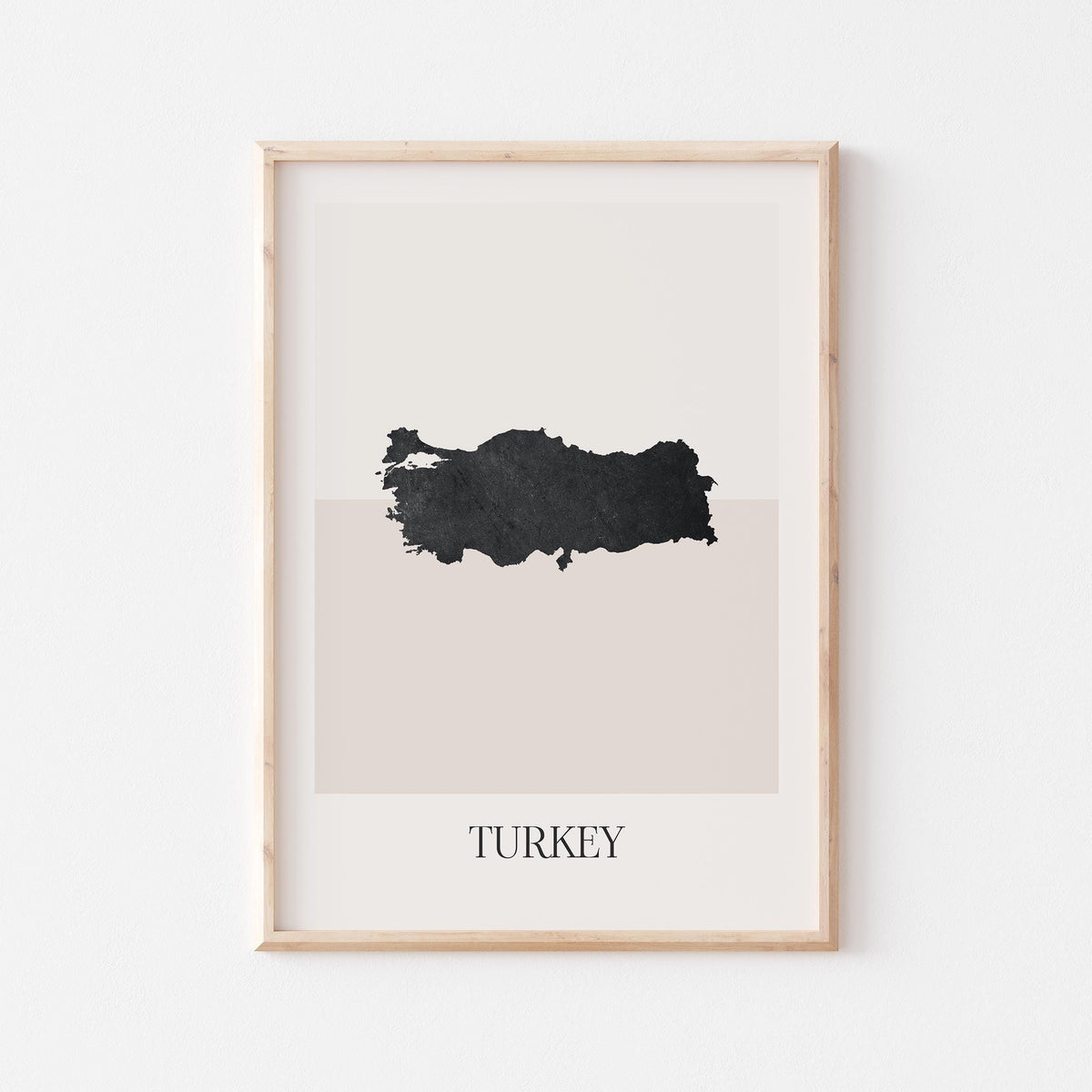 turkey map poster - minimalist boho wall art - digital download - image 1