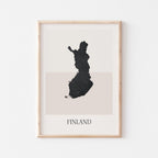 finland map poster - minimalist boho wall art - digital download - image 1