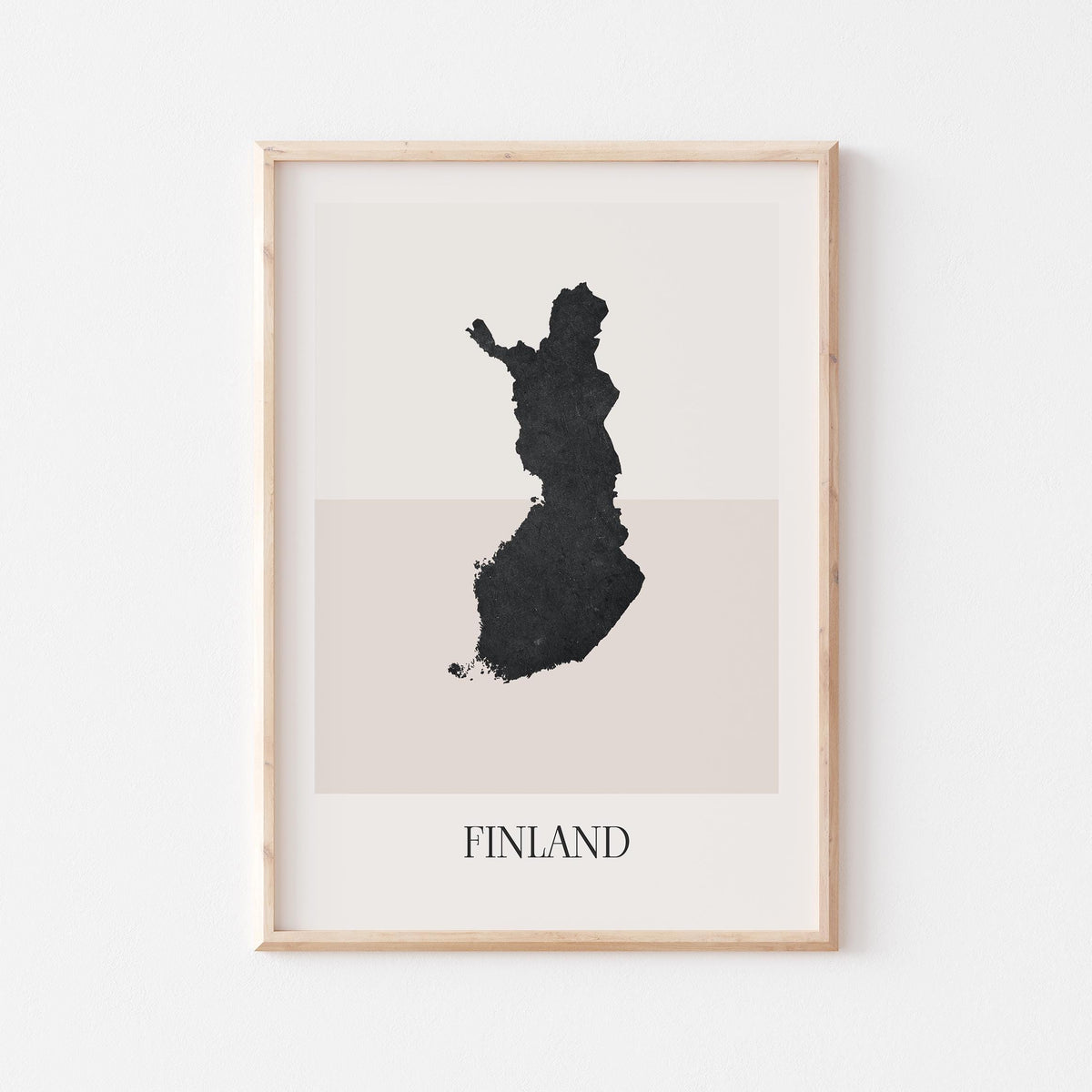 finland map poster - minimalist boho wall art - digital download - image 1