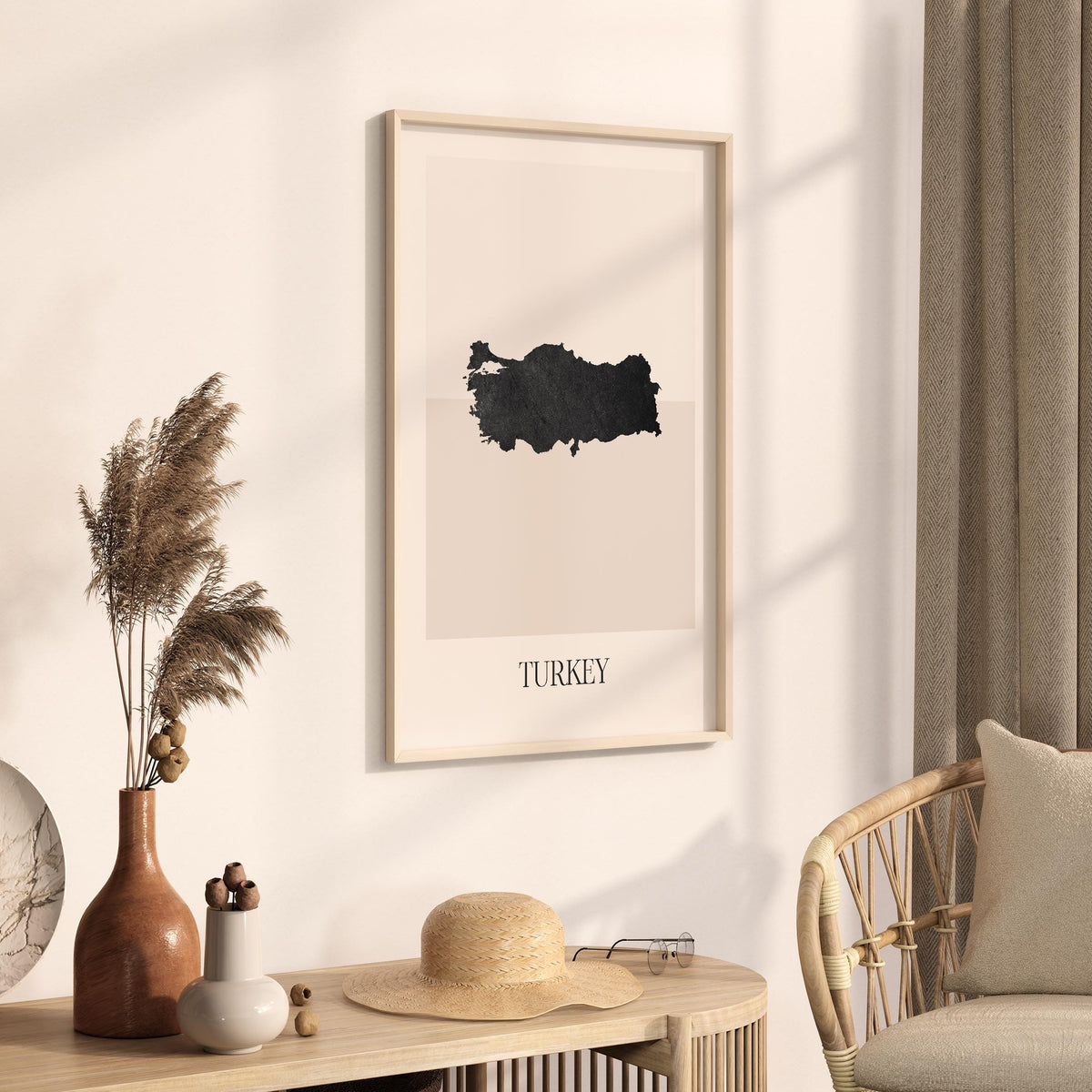 turkey map poster - minimalist boho wall art - digital download - image 2