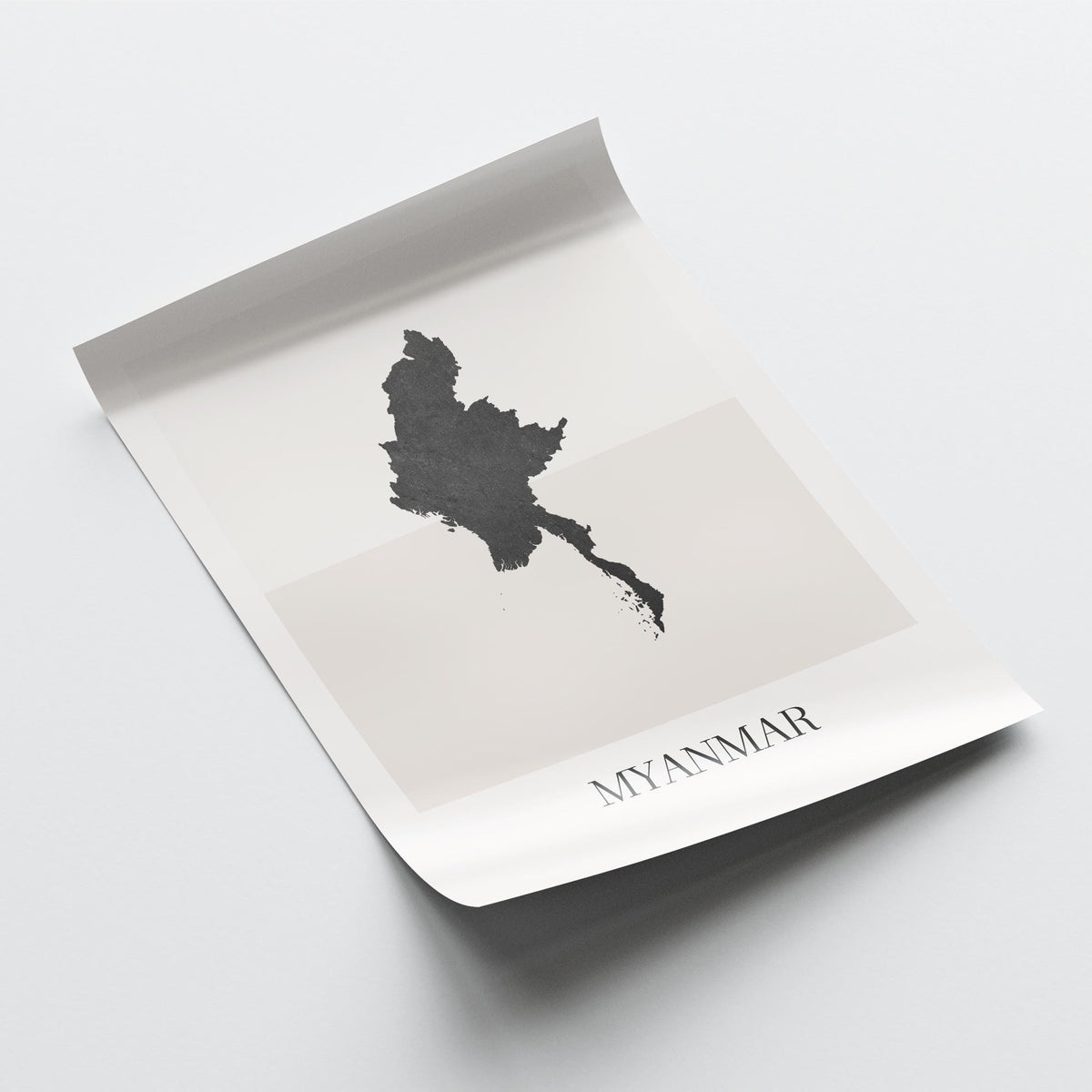 myanmar map poster - minimalist boho wall art - digital download - image 4