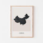 china map poster - minimalist boho wall art - digital download - image 1