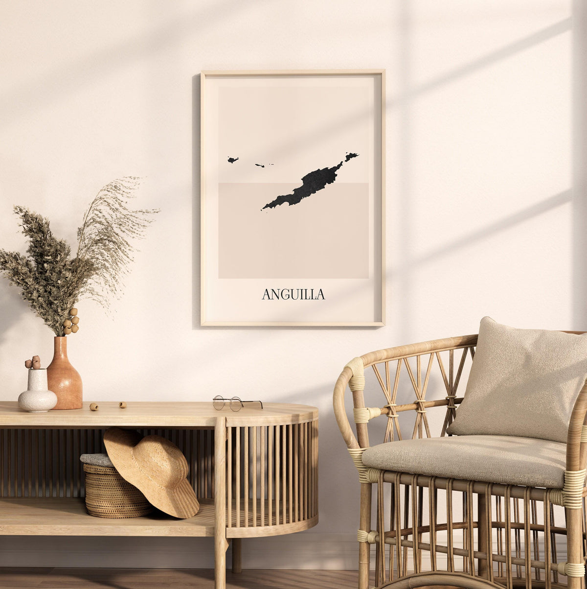 anguilla map poster - minimalist boho wall art - digital download - image 3