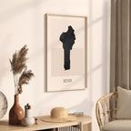 benin map poster - minimalist boho wall art - digital download - image 2