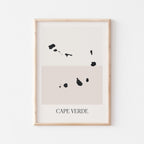 cape verde map poster - minimalist boho wall art - digital download - image 1