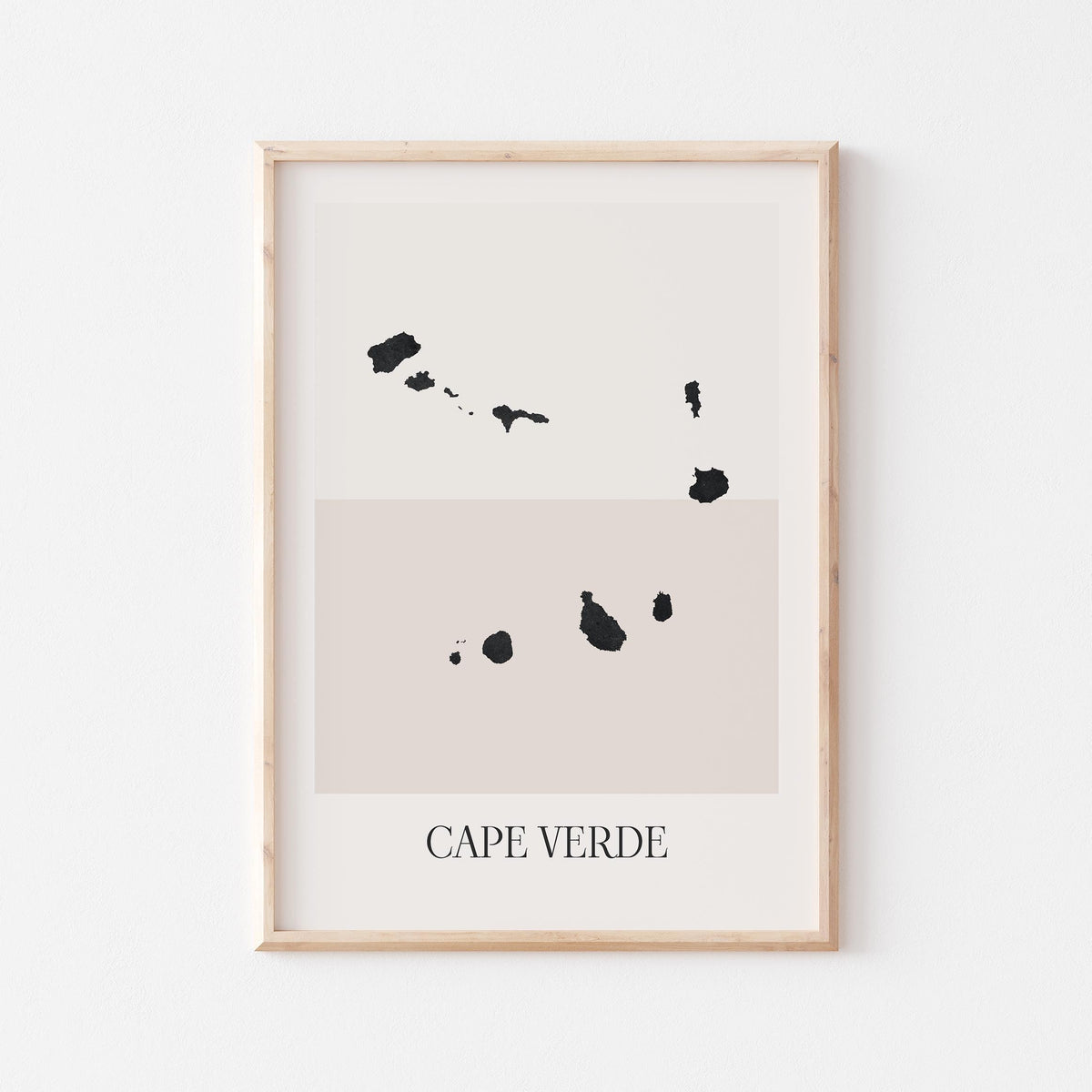cape verde map poster - minimalist boho wall art - digital download - image 1