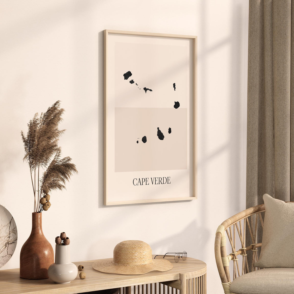 cape verde map poster - minimalist boho wall art - digital download - image 2