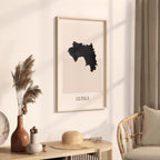 guinea map poster - minimalist boho wall art - digital download - image 2