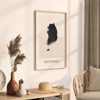south korea map poster - minimalist boho wall art - digital download - image 2