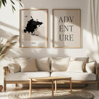 asia map poster - minimalist boho wall art - digital download - image 5
