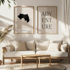 guinea map poster - minimalist boho wall art - digital download - image 5