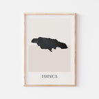 jamaica map poster - minimalist boho wall art - digital download - image 1