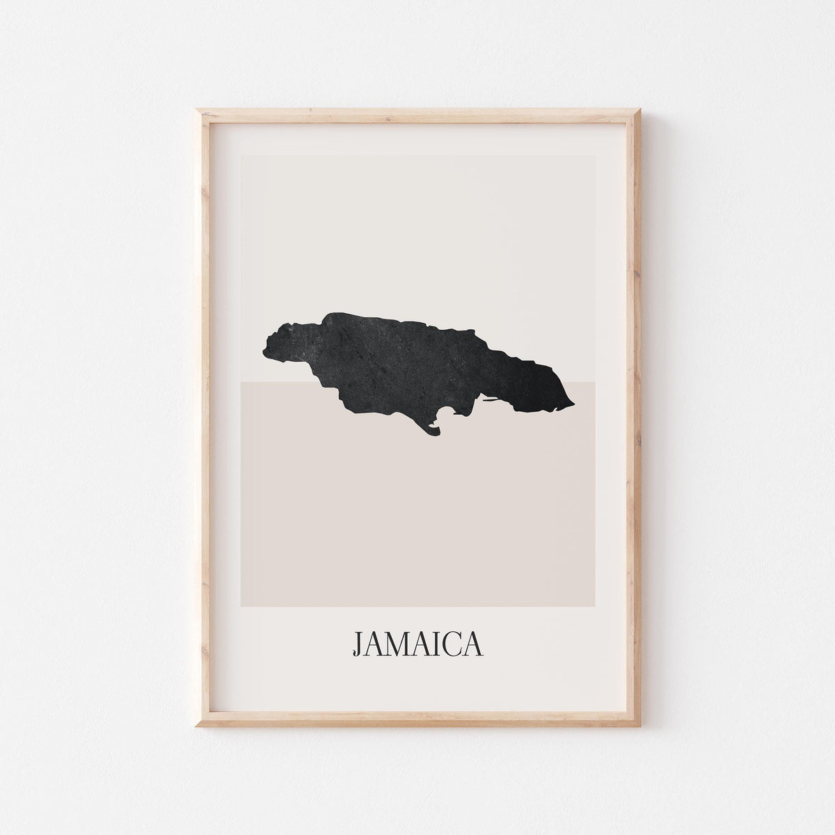 jamaica map poster - minimalist boho wall art - digital download - image 1