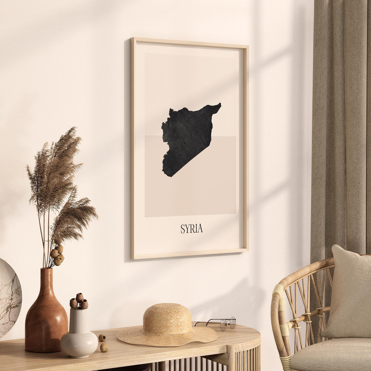 syria map poster - minimalist boho wall art - digital download - image 2