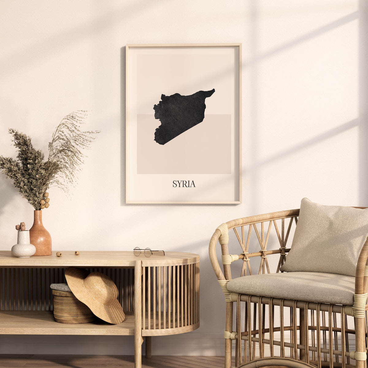 syria map poster - minimalist boho wall art - digital download - image 3