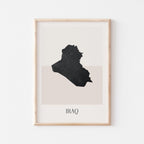 iraq map poster - minimalist boho wall art - digital download - image 1