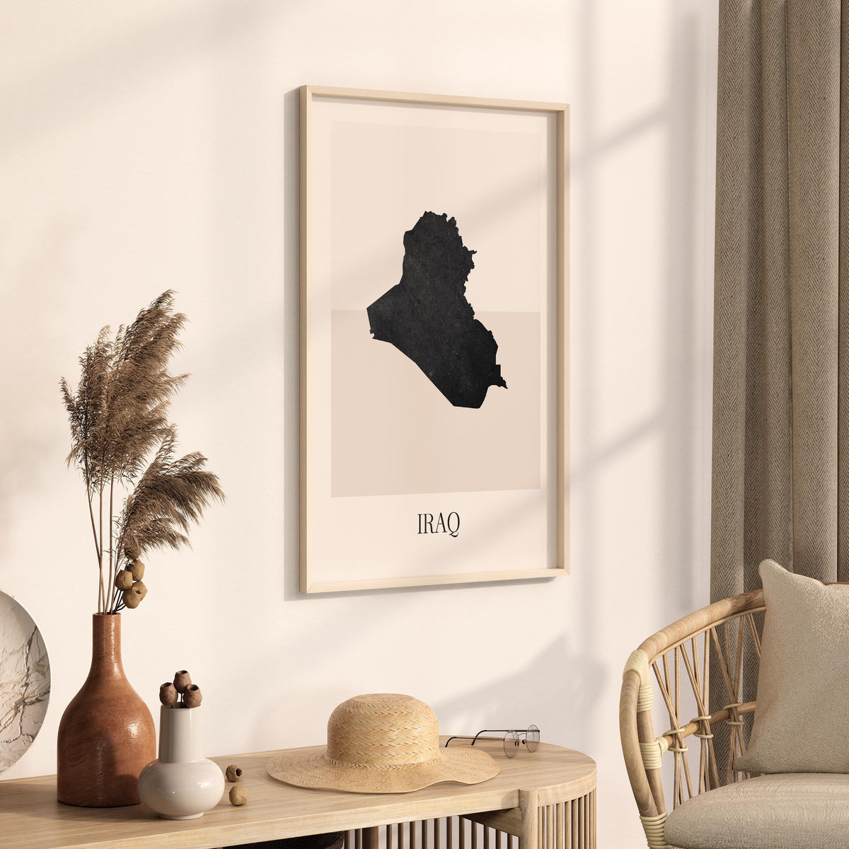 iraq map poster - minimalist boho wall art - digital download - image 2