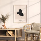iraq map poster - minimalist boho wall art - digital download - image 3