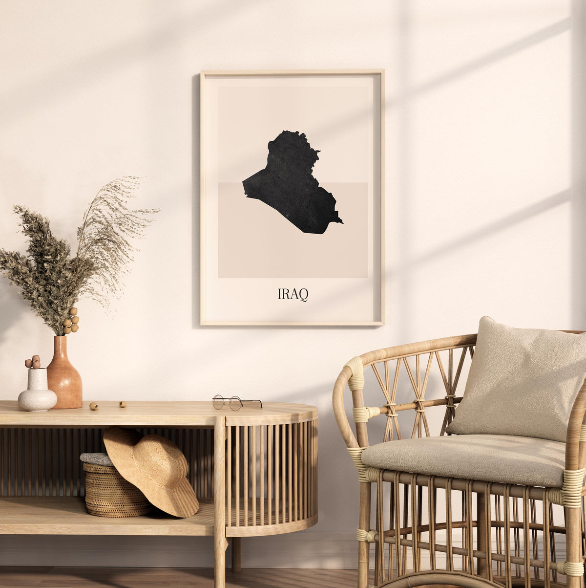 iraq map poster - minimalist boho wall art - digital download - image 3