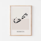 bermuda map poster - minimalist boho wall art - digital download - image 1