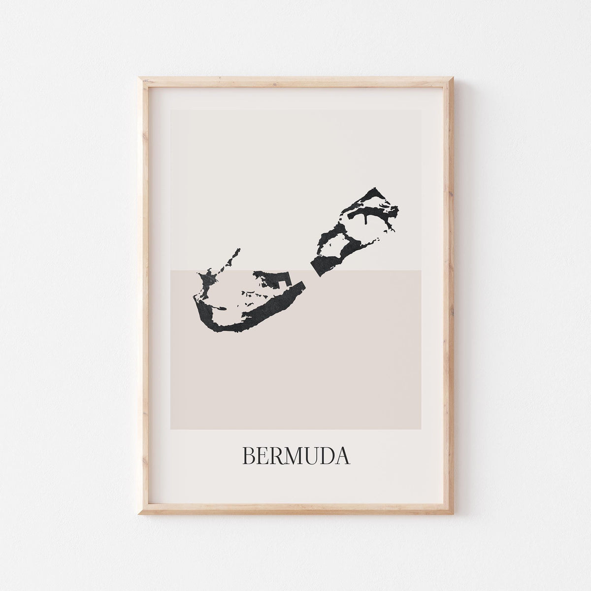 bermuda map poster - minimalist boho wall art - digital download - image 1